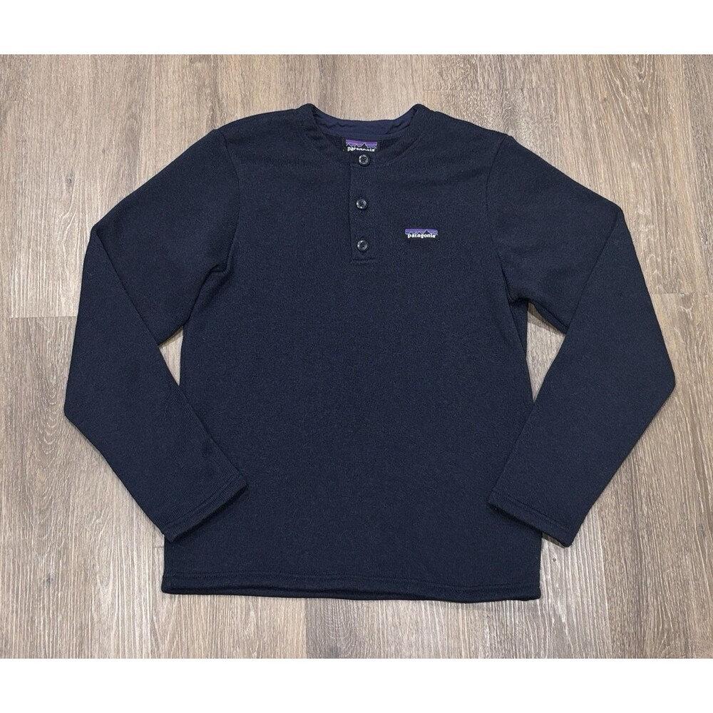 Patagonia Better Sweater Henley Pullover Blue Fleece Mens Small